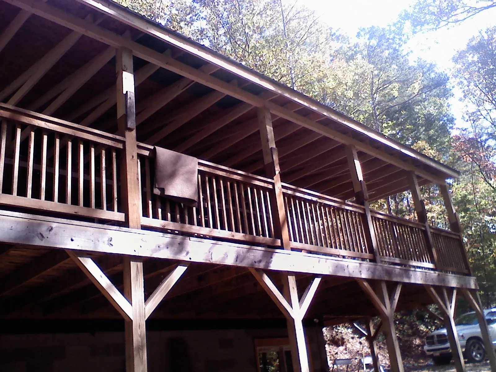 Timber framing under a new elevated porch and deck — Roof Leak Repair in Warrington by Roofing Brothers